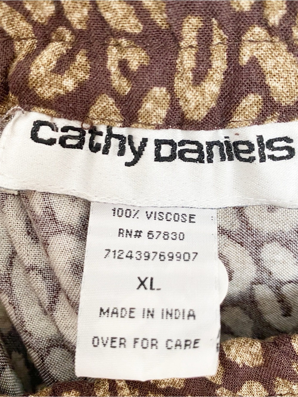 Vintage Cathy Daniels Skirt Womens Size XL Maxi Leopard Print Multi Panel Brown - Picture 7 of 8